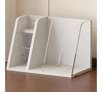 YYBHKHBY Wooden File Magazine Holder Desk Organizer,Desk Organizer Shelf,Desk Hutch,3 Vertical Compartments Workspace Sorters for Magazines Binders Notebooks Envelopes,White,34x19x23cm