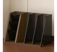 YYBHKHBY Wooden File Magazine Holder Desk Organizer,Desk Organizer Shelf,Desk Hutch,3 Vertical Compartments Workspace Sorters for Magazines Binders Notebooks Envelopes,Walnut B,34x19x23cm