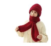 YYCFB Windproof Cap Balaclava Hood Hat, Women's Knitted Winter Warm Balaclava Scarf (Color : Red)