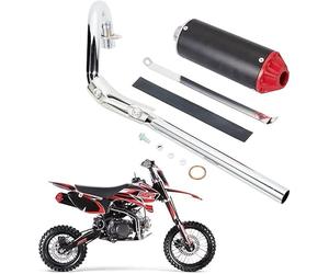 YYCKE High Permance Exhaust Muffler Silencer Pipe Assembly kit Honda CRF50 XR50 70cc 110cc 125cc SSR SR110 Rocketa Taotao DB14 DB10 xpro db-x20 SDG Coolster Pit Dirt Bike Motocross Red