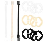 YYCLIPY 9 Pcs Bra Strap Clips,Racer Back Bra Clip,Elastic Bra Straps,Holder Bra Clips,Soft And Comfortable Elastic Fits All Cup Sizes,Non-Slip,Adjustable and Concealing(Black+White+Nude)