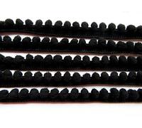 YYCRAFT 10 Yards 3/8" Wide Tiny Pom Pom Ball Fringe Trim DIY Craft Sewing Accessory for Home Curtain Clothes Pillow Decoration(pom Size 5mm,Black)