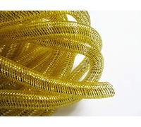 YYCRAFT 10 Yards Solid Mesh Tube Deco Flex for Wreaths Cyberlox CRIN Crafts 16mm 5/8-Inch (Gold)