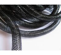 YYCRAFT 10 Yards Solid Mesh Tube Deco Flex for Wreaths Cyberlox CRIN Crafts Halloween 16mm 5/8-Inch (Shinny Black)