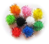 YYCRAFT 180pcs Glitter Tinsel Pom Poms Sparkle Balls-9 Colors(20mm)