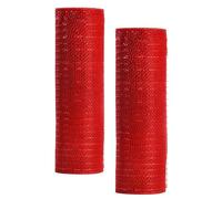 YYCRAFT 2 Pack 10" Metallic Poly Mesh Ribbon (Total 20 Yards,Red)
