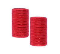 YYCRAFT 2 Pack 6 Inch Metallic Poly Mesh Ribbon (Total 20 Yards,Red)
