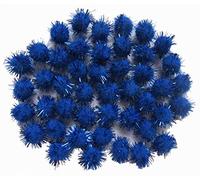 YYCRAFT 200pcs Glitter Tinsel Pom Poms Sparkle Balls for DIY Craft/Party Decoration/Cat Toys(15mm,Royal)