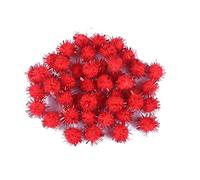 YYCRAFT 200pcs Glitter Tinsel Pom Poms Sparkle Balls Red(20mm)