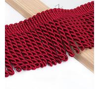 YYCRAFT 5.5 Yards 2.25 Inch Curtain Fringes Bullion Fringe Trim,Burgundy