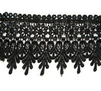 YYCRAFT 5 Yards Black Lace Edge Trim Wedding Applique DIY Sewing Crafts(Width:3.5")