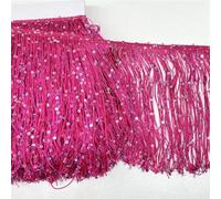 YYCRAFT 6" Hoogram Sequin Chainette Tassel Fringe Trim by The Yard Garland Dance Costume Trimming Party Decoration(5 Yards,Hot Pink