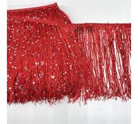 YYCRAFT 8" Hoogram Sequin Chainette Tassel Fringe Trim by The Yard Garland Dance Costume Trimming Party Decoration(5 Yards,Red