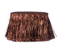 YYCRAFT 8" Wide Tinsel Fringe Tinsel Trim Tinsel Garland Dance Costume Fringe Trimming Shiny foil Effect Party Decor (5 Yards,Brown)