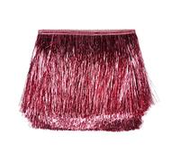 YYCRAFT 8" Wide Tinsel Fringe Trim Garland - Dance Costume Trimming With Shiny Foil Effect for Party Decor (5 Yards, Dark Pink)