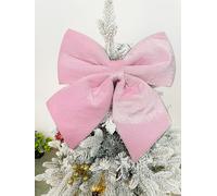YYCRAFT Baby Pink Velvet Bow Topper Christmas Bow 12 Inch for Wreaths, Doors and Decor (2 Pack,12 Inch)