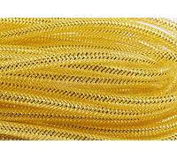YYCRAFT Deco Mesh Tubing Flex with Metallic Foil 8mm x 25 Yards-Gold