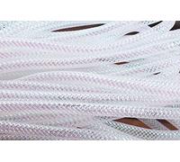 YYCRAFT Deco Mesh Tubing Flex with Metallic Foil 8mm x 25 Yards-Iridescent White