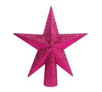 YYCRAFT Glitter Star Tree Topper 6 Inch Christmas Decoration-Hot Pink