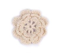 YYCRAFT Pack of 20pcs Eight Petals 2" Crocheted Spring Flowers Appliques,Ivory