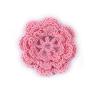 YYCRAFT Pack of 20pcs Eight Petals 2" Crocheted Spring Flowers Appliques,Pink