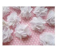 YYCRAFT Pack of 30 Cute Mini Chiffon Flower 1 Inch Hair Flower Headband-White