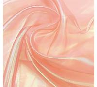 YYCRAFT Two Tone Sheer Organza Fabric by The Yard for Curtain Weddings Decor 5 Yards, Iridescent Peach