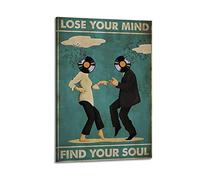 yydds Vintage Poster Lose Your Mind Find Your Soul Inspirational Poster Canvas Posters Wall Art Print Aesthetic Room Decor Home Office Decoration 12x18inch(30x45cm) Frame-style