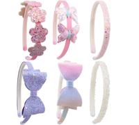 YYDDYRX 6 Pack Girls Glitter Bowknot Heart Star Headbands Headbands for Girls/Toddlers/Teens (B-888)