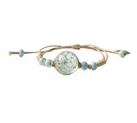 YYDPYZBD bracelet Friendship Bracelets For Women Handmade Dry Pressed Flower Adjustable Braided 3pcs-blue Stars