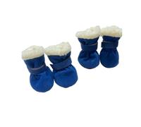 YYDPYZBD Dog shoes 4 Pcs Winter Boots,warm Non-slip Soft Artificial Lamb-dark Blue-s (length 4cm)