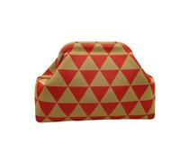 YYDPYZBD knitted bag Beach Bag, Crochet Summer Dumpling Clutch-triangular Red Khaki Color