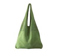 YYDPYZBD knitted bag Beachside Shoulder Bag, Handmade Straw, Large Capacity, Vacation Style, Woven Openwork -357-front And Back Holes (green)