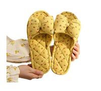 YYDPYZBD Slippers House For Women Slides With Breathable Cotton Indoor Open Toe Stitching Home Shoes-yellow-suitable 35-37