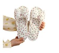 YYDPYZBD Slippers House For Women Slides With Breathable Cotton Indoor Open Toe Stitching Home Shoes-white-suitable 35-37