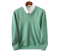 YYDPYZBD sweaters men Men's V-neck Knitted Sweater Loose Large Size Warm Sweater-green-l