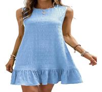 YYDPYZBD Women Dresses Summer Sleeveless Round Neck Dress For Women-light Blue-s