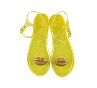 YYDPYZBD Women's sandals Colourful Jelly With Fruit Rose Lips Design Flat Strappy Casual For Summer Beach-lips Yellow-42