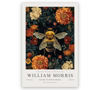 YydringOxile William Morris Bee Wall Art - Vintage Botanical Flower Wall Decor Green Room Decor Bee Canvas Print Nature-Inspired Poster Bee Animal Canvas Poster 16x24inch Unframed