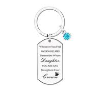 YYDS to My Daughter Gift Keychain Gift from Mom Dad Whenever You Feel Overwhelmed Remember Whose Daughter Valentines Birthday Graduation Key Ring to Girls