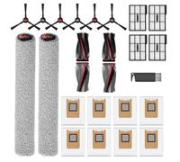 YYDSLEE Replacement Parts for Eufy E25 Omni / E28 Omni Robot Vacuum Cleaner Accessories, 2 Roller Mop, 2 Rolling Brush, 4 Filter, 6 Side Brush, 8 Dust Bag