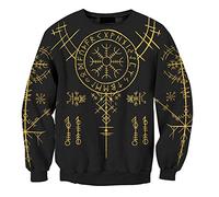 YYDSR Viking Luxury Hooded Helm of Awe Tattoo 3D Full Printing Autumn Men Sweatshirt Unisex Casual Jacket(US Size),Helm of Awe Pullover,M