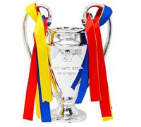 YYDSTES Silver Soccer Champions Trophy Football League Championship Trophies Resin With 3 Color Ribbon Fans Home Decorations Collection Display Ornaments Resin,36cm