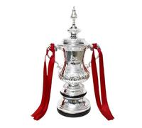 YYDSTES Football Fa Cup Trophy Replica With Color Ribbon Soccer Champion Trophies Fans Office Home Decoration Memorabilia Collection Display Ornaments Resin,16cm