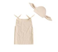 YYDSTYLE Baby 2Pcs Halloween Outfits Sleeveless Knot Shoulder Solid Color Vest with Hat Set Infant Alien Yoda Costume (Khaki, 18-24 Months)
