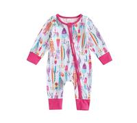 YYDSTYLE Baby Boys Girls Fishing Outfit Infant Cotton Zipped Romper Summer One-piece Jumpsuit Newborn Coming Home Clothes (Pink, 3-6 Months)