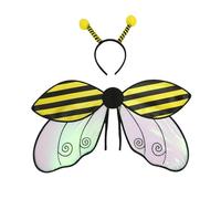 YYDSTYLE Halloween Costumes for Women Girls Cute Bee/Ladybug Wings with Headband Set Party Favors (Yellow, One Size)