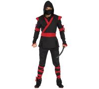 YYDSTYLE Mens Ninja Costume Halloween Cosplay Samurai Assassin Clothes, Ninja Top, Pants, Belt for Halloween Fancy Dress Up (Black, XXL)