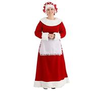 YYDSTYLE Mrs. Claus Costume for Women Santa Costume Adult Plus Size Deluxe Velvet Chirstmas Santa Dress Outfit (Style 1, M)