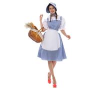 YYDSTYLE Women Dorothy Dress Costume Blue Gingham Dress Suit Fairytale Dress Adult Halloween Cosplay Costume (Blue, XL)